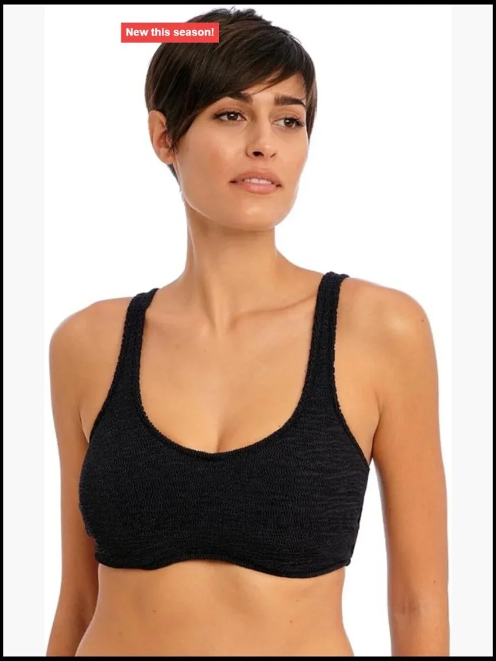 Underwire Bralette Bikini Top, Nylon Blend, Adjustable Straps, Swim Top